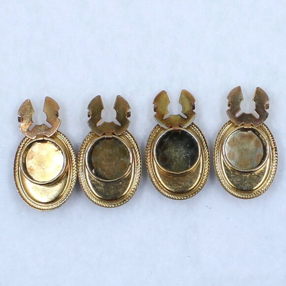 Four Oval Faceted Button Covers - Gold Tone Base - 1 Ea Red, Blue, Purple Clear - Picture 9 of 13